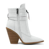 Funki Buys | Boots | Women's Buckle Zipper Ankle Boots | Pointed Toe