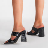 Funki Buys | Shoes | Women's Block High Heels | Summer Slip On Sandals