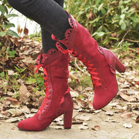 Funki Buys | Boots | Women's Lace Top Granny Boots | Lace Up Booties
