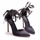 Funki Buys | Shoes | Women's Chiffon Bow Ankle Strap Stilettos | Satin