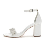 Funki Buys | Shoes | Women's Elegant Satin Block Heel Wedding Sandals