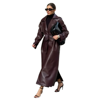 Funki Buys | Jackets | Women's Extra Long Faux Leather Coat