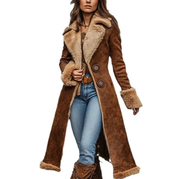 Funki Buys | Jackets | Women's Western Vintage Plush Coat