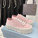 Funki Buys | Shoes | Women's Thick Heeled Canvas Sneakers
