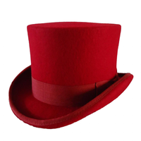 Red top hat on a white background