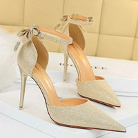 Funki Buys | Shoes | Women's Sequins Glitter Butterfly Bow Knot Heels