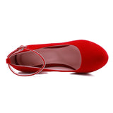 Funki Buys | Shoes | Women's Velvet Flock Platform Mary Janes