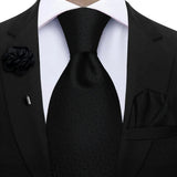 Funki Buys | Neckties | Mens 3Pcs Tie Set Tie Hanky Corsage