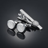 Funki Buys | Cufflinks | Men's Letter A-Z Cufflinks Tie Clip Set