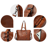 Funki Buys | Bags | Handbags | Women's Vintage Faux Leather Tote Bag