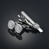 Funki Buys | Cufflinks | Men's Letter A-Z Cufflinks Tie Clip Set
