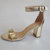 Funki Buys | Shoes | Women's Gold Block Heel Bridal Sandals | Wedding