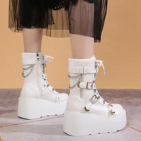 Funki Buys | Boots | Women's Gothic Punk Platform Wedges | Cosplay