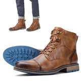 Funki Buys | Boots | Men's Faux Leather Dress Boots | Retro Ankle Boot