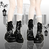 Funki Buys | Boots | Women's Gothic Combat Boots | Platform Wedges