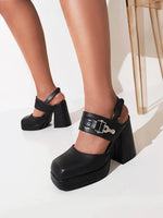 Funki Buys | Shoes | Women's Shiny Buckle Platform Mary Janes | Heels