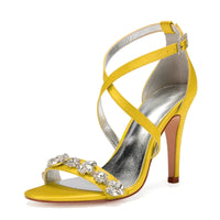 Funki Buys | Shoes | Women's Luxury Satin Crystal Bridal Sandals