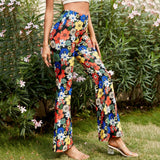 Funki Buys | Pants | Women's Funky Floral Boho Flared Trousers