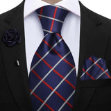 Funki Buys | Neckties | Mens 3Pcs Tie Set Tie Hanky Corsage