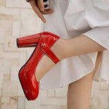 Funki Buys | Shoes | Women's Patent Leather Platform Mary Janes | Block