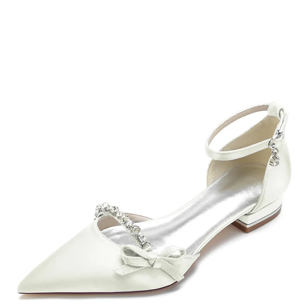 Funki Buys | Shoes | Women's Satin Rhinestones Wedding Flats