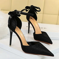 Funki Buys | Shoes | Women's Sequins Glitter Butterfly Bow Knot Heels