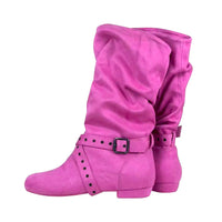 Funki Buys | Boots | Women's Faux Suede Mid-Calf Flat Boots