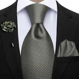 Funki Buys | Neckties | Mens 3Pcs Tie Set Tie Hanky Corsage