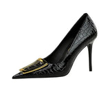 Funki Buys | Shoes | Women's Metal Buckle Luxury Women's Pumps | Stilettos