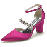 Funki Buys | Shoes | Women's Satin Crystal Bridal Prom Shoes | Formal