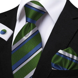 Funki Buys | Neckties | Men's Classic Striped Jacquard Tie Set