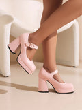 Funki Buys | Shoes | Women's Chunky Heel Mary Jane Summer Platforms