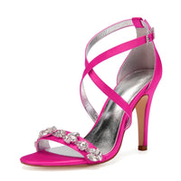 Funki Buys | Shoes | Women's Luxury Satin Crystal Bridal Sandals