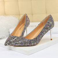 Funki Buys | Shoes | Women's High Heels Glitter Pumps | Wedding Bridal