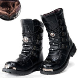 Funki Buys | Boots | Men's Genuine Leather Motorcycle Boots | Mid-Calf