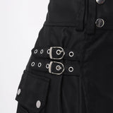 Funki Buys | Skirts | Men's Black Pleated Gothic Kilt | Cargo Skirt