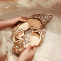 Funki Buys | Shoes | Women's Luxury Gold Silver Sequins Pumps | Block