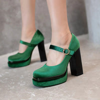 Funki Buys | Shoes | Women's Luxury Velour Mary Jane Pumps | Super High