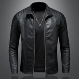Funki Buys | Jackets | Men's Faux Leather Motorcycle Jacket | Zip Up