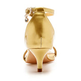 Funki Buys | Shoes | Women's Gold Rhinestone Low Wedding Prom Sandals