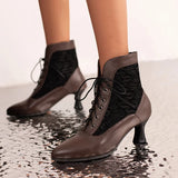 Funki Buys | Boots | Women's Kitten Heel Victorian Granny Boot