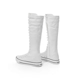 Funki Buys | Boots | Women's High Top Canvas Boots | Lace Up Zip Up