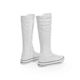 Funki Buys | Boots | Women's High Top Canvas Boots | Lace Up Zip Up