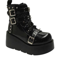 Funki Buys | Boots | Women's Gothic Combat Boots | Platform Wedges