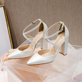 Funki Buys | Shoes | Women's Elegant Pointed Toe Cross Strap Wedding