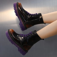 Funki Buys | Boots | Women's Men's Leather Lace-Up Ankle Boots