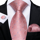Funki Buys | Neckties | Men's 3 Pcs Silk Pink Wedding Tie Set