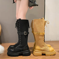 Funki Buys | Boots | Woman's Gothic Steampunk Buckle Boots | Retro Punk Combat