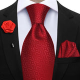 Funki Buys | Neckties | Mens 3Pcs Tie Set Tie Hanky Corsage