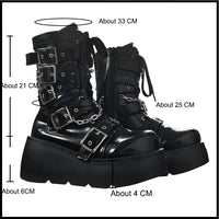 Funki Buys | Boots | Women's Gothic Platform Wedge Boots